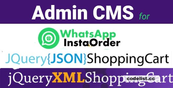 Admin CMS for WhatsApp Insta Order - jQuery JSON Store Shop - jQuery XML Store Shop v1.0.4 » Premium Scripts, Plugins & Mobile