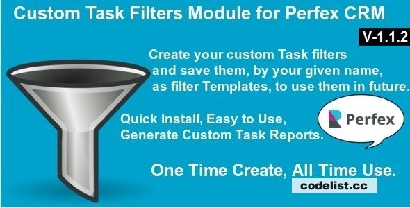 Custom Task Filters Module for Perfex CRM v1.1.2 » Premium Scripts, Plugins & Mobile