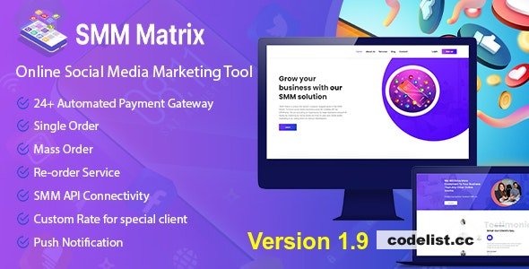 SMM Matrix v1.9 - Social Media Marketing Tool - nulled » Premium Scripts, Plugins & Mobile