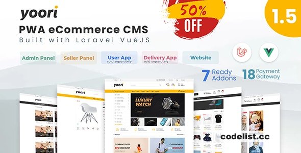 YOORI v1.5.1 - Laravel Vue Multi-Vendor PWA eCommerce CMS - nulled » Premium Scripts, Plugins & Mobile