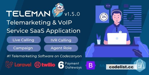 Teleman v1.5.0 - Telemarketing & VoIP Service SaaS Application » Premium Scripts, Plugins & Mobile