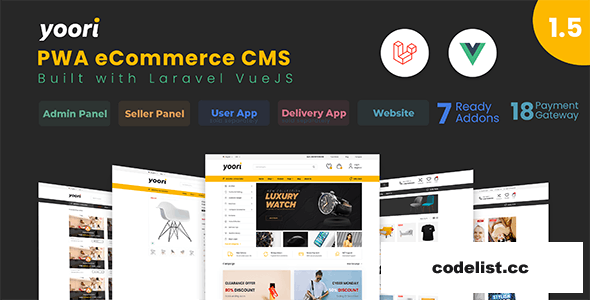 YOORI eCommerce v1.5.2 - Single & Multi-Vendor PWA Marketplace CMS - nulled » Premium Scripts, Plugins & Mobile