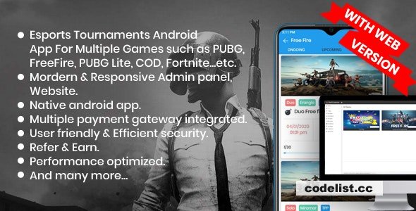 BattleMania With Web version v5.0 - Tournament App with Website & Admin Panel for PUBG / Free Fire / COD - nulled » Premium Scripts, Plugins & Mobile