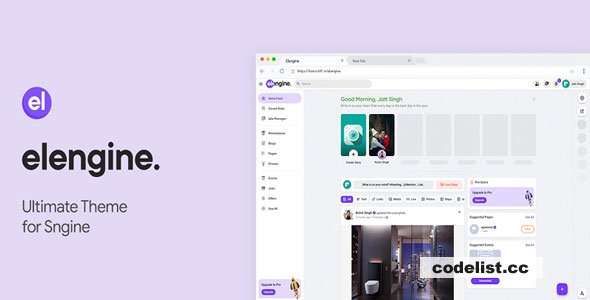 Elengine Theme for Sngine v1.0.8 » Premium Scripts, Plugins & Mobile
