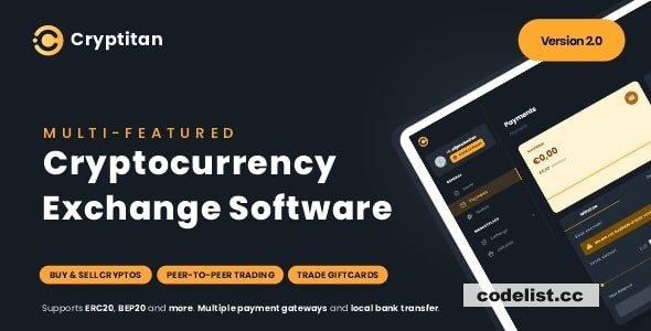 Cryptitan v2.3.1 - Crypto Multi-featured Exchange with ERC20 & BEP20 Crypto Support - Giftcard Marketplace » Premium Scripts, Plugins & Mobile