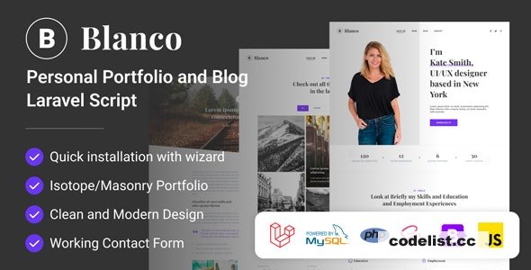 Blanco v1.2 - Personal Portfolio and Blog Laravel Script » Premium Scripts, Plugins & Mobile