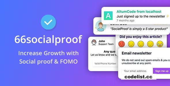 66socialproof v19.0.0 - Social Proof & FOMO Widgets Notifications (SAAS) - nulled » Premium Scripts, Plugins & Mobile
