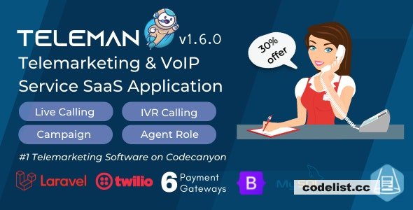 Teleman v1.6.0 - Telemarketing &amp; VoIP Service SaaS Application &raquo; Premium Scripts, Plugins &amp; Mobile