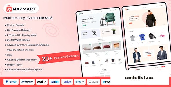 Nazmart v1.3.0 - Multi-Tenancy eCommerce Platform (SAAS) - nulled » Premium Scripts, Plugins & Mobile