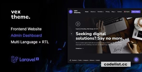 Vex v1.0 - Multipurpose Website CMS & Creative Agency Management System » Premium Scripts, Plugins & Mobile