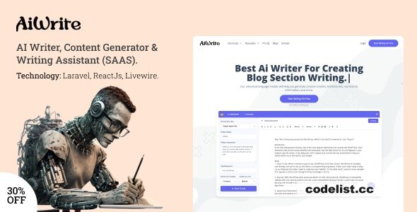 AiWrite v2.0 - AI Writer, Content Generator &amp; Writing Assistant Tools (SAAS) &raquo; Premium Scripts, Plugins &amp; Mobile