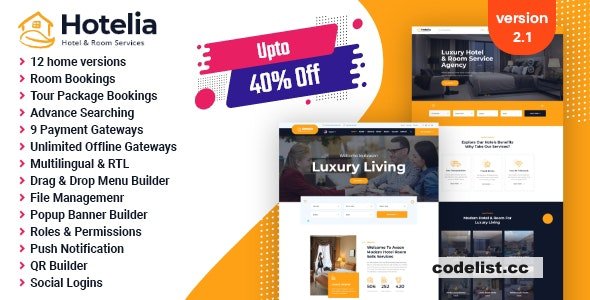 Hotelia v2.1 - Hotel Booking / Resort Booking Management Website » Premium Scripts, Plugins & Mobile