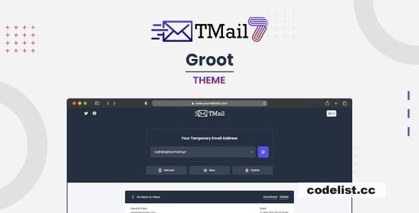 Groot v1.8 - Theme for TMail - Multi Domain Temporary Email System » Premium Scripts, Plugins & Mobile