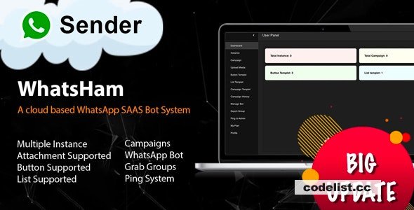 WhatsHam v2.0.5 - A cloud based WhatsApp SAAS System » Premium Scripts, Plugins & Mobile