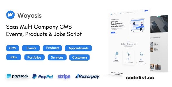 Woyosis v1.0 - Saas Multi Company CMS - Events - Products & Jobs Script » Premium Scripts, Plugins & Mobile
