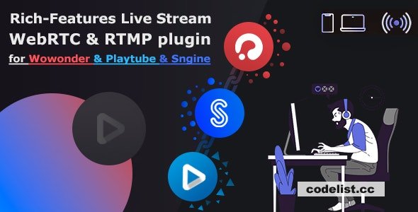 Live Stream plugin WebRTC & RTMP for Wowonder & Sngine Social Network & Playtube v1.2.27 » Premium Scripts, Plugins & Mobile