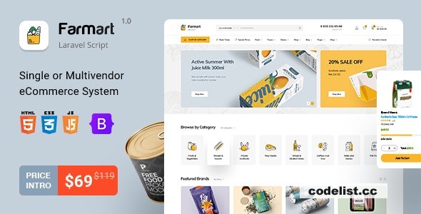 Farmart v1.13.0 - Single or Multivendor Laravel eCommerce System - nulled » Premium Scripts, Plugins & Mobile