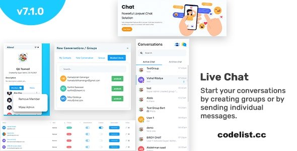 InfyChat v7.1.0 - Laravel Chat App (Private + Group Chat) - Real time Chat » Premium Scripts, Plugins & Mobile