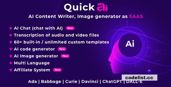QuickAI OpenAI v4.5 - ChatGPT - AI Writing Assistant and Content Creator as SaaS - nulled » Premium Scripts, Plugins & Mobile