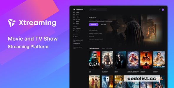 Xtreaming v1.0 - Movie and TV Show Streaming Platform » Premium Scripts, Plugins & Mobile
