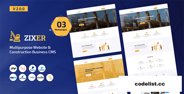 Zixer v2.0.0 - Multipurpose Website &amp; Construction Business Company CMS &raquo; Premium Scripts, Plugins &amp; Mobile