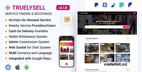TruelySell - On Demand Handyman Services, Nearby Service Booking Software (Web + Android + iOS) » Premium Scripts, Plugins & Mobile