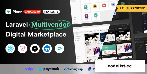 Pixer v6.3.0 - React Laravel Ecommerce Multivendor Digital Marketplac » Premium Scripts, Plugins & Mobile