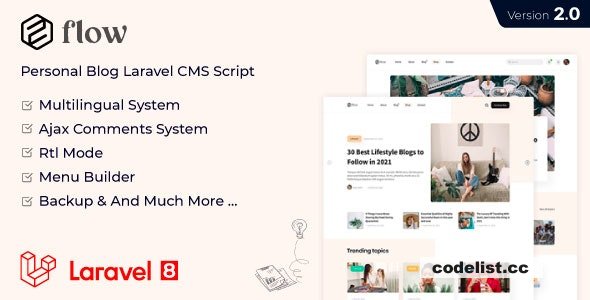 Flow v2.11 - Laravel Personal Multilingual Blog Script - nulled » Premium Scripts, Plugins & Mobile
