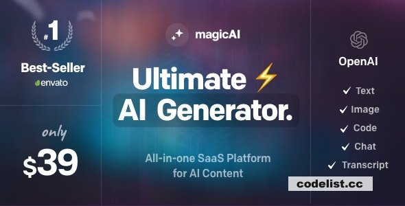 MagicAI v3.2 - OpenAI Content, Text, Image, Chat, Code Generator as SaaS - nulled » Premium Scripts, Plugins & Mobile