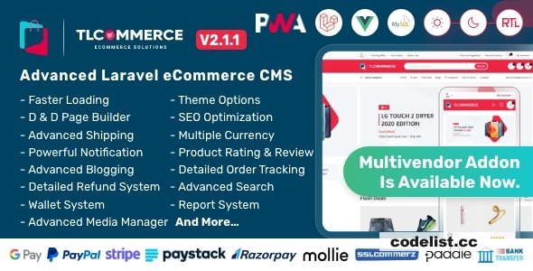 TLCommerce v2.2.0 - Laravel & VueJS Powered Ecommerce CMS with PWA - nulled » Premium Scripts, Plugins & Mobile
