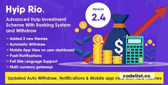 Hyip Rio v2.4 - Advanced Hyip Investment Scheme With Ranking System and Automatic Withdraw » Premium Scripts, Plugins & Mobile