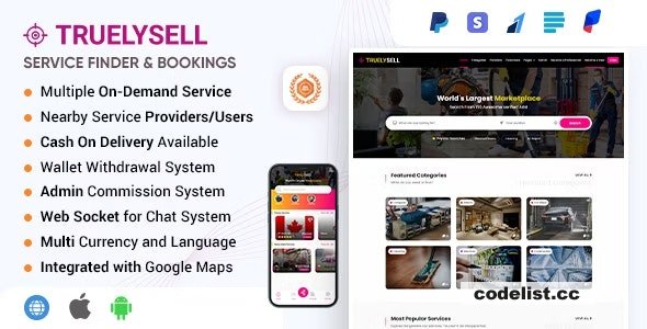 TruelySell v2.3.0 - Multi Vendor online Service Booking Marketplace and Nearby Service Finder Software &raquo; Premium Scripts, Plugins &amp; Mobile