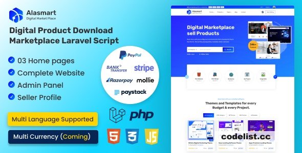 Alasmart v1.2.0 - Digital Product Download Marketplace Laravel Script » Premium Scripts, Plugins & Mobile