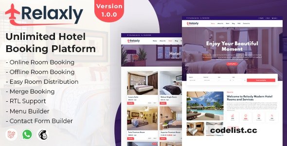 Relaxly v1.0 - Unlimited Hotel Booking Platform » Premium Scripts, Plugins & Mobile