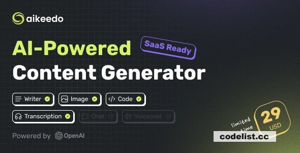 Aikeedo v1.0 - AI Powered Content Platform - SaaS Ready » Premium Scripts, Plugins & Mobile