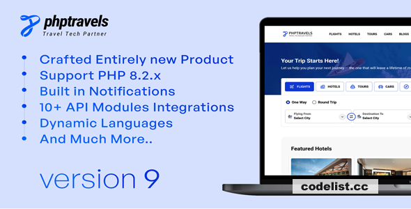 PHPTRAVELS v9.0 - PHP Booking Software - nulled » Premium Scripts, Plugins & Mobile