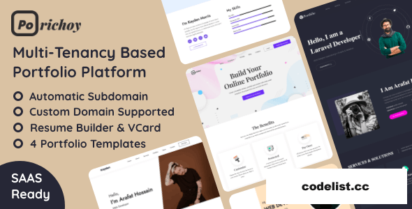 Porichoy 1.7 - Multitenancy Based Portfolio Builder Platform (SAAS) - nulled » Premium Scripts, Plugins & Mobile