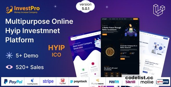 Hyip InvestPro v5.0.1 ᄄC Advance HYIP & ICO Investment Wallet & Banking Platform » Premium Scripts, Plugins & Mobile