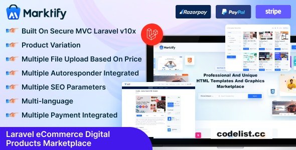 Marktify v1.0 - Laravel eCommerce Digital Product Marketplace &raquo; Premium Scripts, Plugins &amp; Mobile