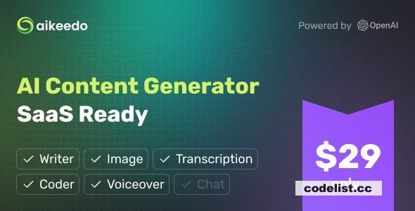 Aikeedo v1.3.5 - AI Content Generator Platform - SaaS Ready - OpenAI - nulled » Premium Scripts, Plugins & Mobile