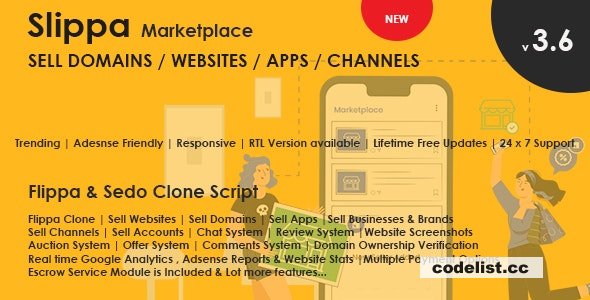 Slippa v4.0 - Domains, Website, App & Social Media Marketplace PHP Script - nulled » Premium Scripts, Plugins & Mobile