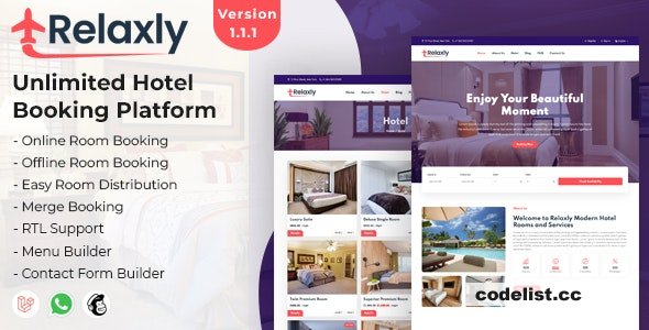 Relaxly v1.2.1 - Unlimited Hotel Booking Platform - nulled » Premium Scripts, Plugins & Mobile