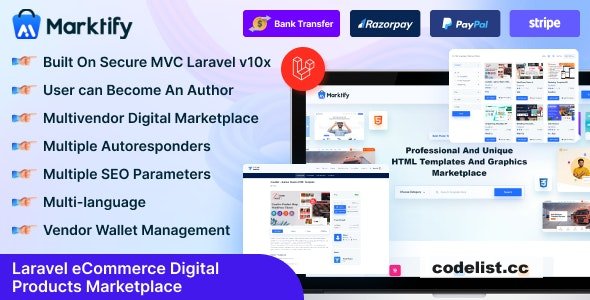 Marktify v3.0 - Laravel eCommerce Digital Product Multivendor Marketplace » Premium Scripts, Plugins & Mobile