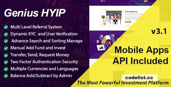 Genius HYIP v3.1 - All in One Investment Platform - nulled » Premium Scripts, Plugins & Mobile
