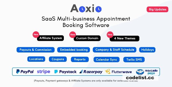 Aoxio v2.2 - SaaS Multi-Business Service Booking Software - nulled » Premium Scripts, Plugins & Mobile