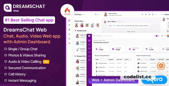 DreamsChat Web - Chat, Audio, Video Web APP with Admin Dashboard - 4 March 2024 » Premium Scripts, Plugins & Mobile
