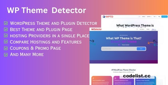 WordPress Theme Detector and Web Hosting Comparison React NextJS script - 6 March 2024 » Premium Scripts, Plugins & Mobile