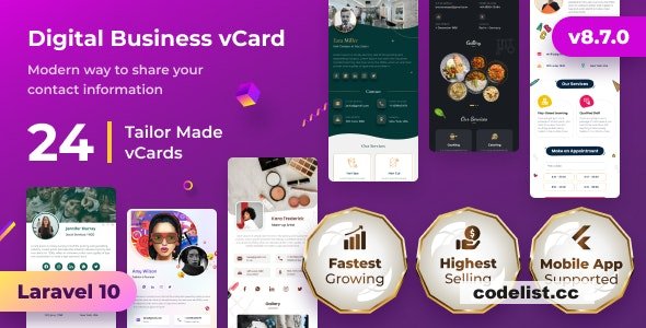 VCard SaaS v8.9.0 - Digital Business Card Builder SaaS - Laravel VCard Saas - NFC Card - With Mobile App » Premium Scripts, Plugins & Mobile