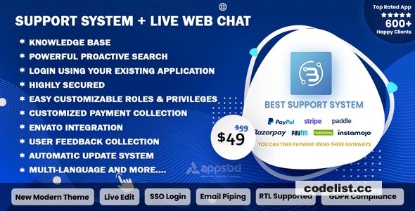 Support System v4.1.4 - Live Web Chat & Client Desk & Ticket Help Desk - nulled » Premium Scripts, Plugins & Mobile