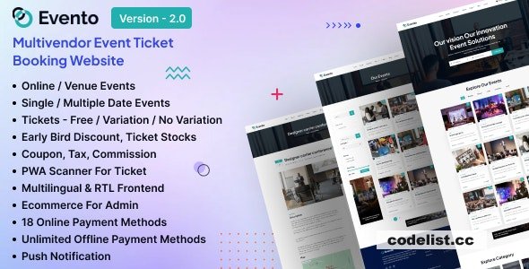 Evento v2.0 - Multivendor Event Ticket Booking Website - nulled » Premium Scripts, Plugins & Mobile
